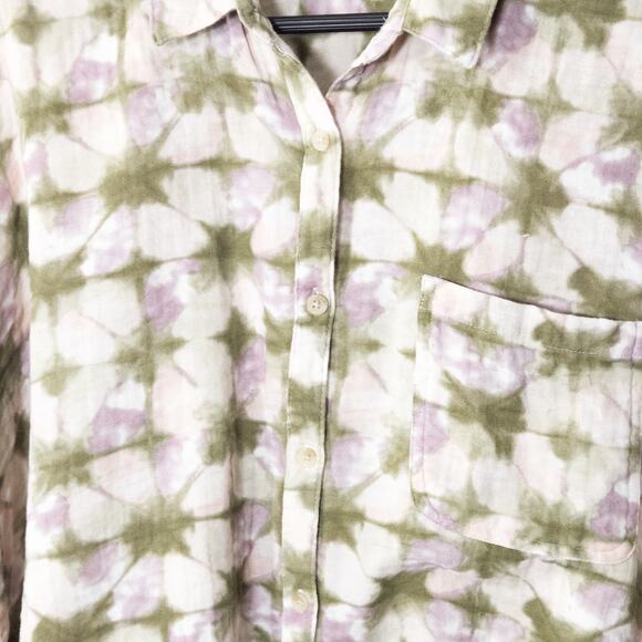 Sonoma Cotton Short Sleeve Button Up Shirt XXL Floral Casual Travel - Picture 4 of 9